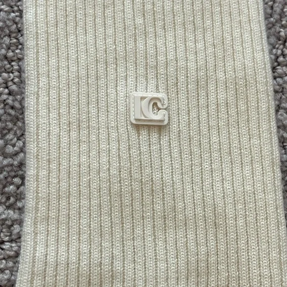 Low Classic Women's Cream Crew Neck Sweater, Ribbed, 100% Fine Merino Wool, S
